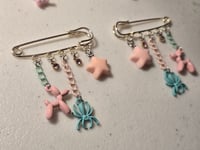 Image 1 of Safety Pin brooch 2 pc brooch set pastel clowncore