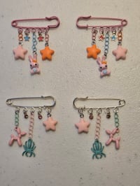 Image 4 of Safety Pin brooch 2 pc brooch set pastel clowncore