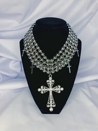 Image 2 of 'Cross My Heart' Layered Choker (SILVER)