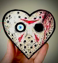 Image 1 of Friday the 13th - Jason Valentine Hand painted wood cut