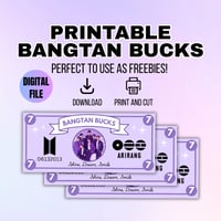 Image 1 of Printable Bangtan Bucks - Instant Digital Download