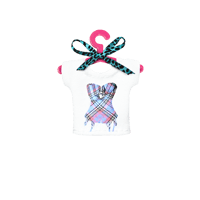 CANDY PLAID CORSET WHITE TOP