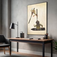 Image 1 of "Duel at Summit" Framed Canvas