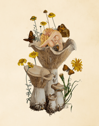 Image 2 of " Shroom Gully" Framed Canvas Print 