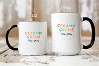 Image 2 of Second Grade Teacher Gift - Colorful Accent Coffee Mug with speckle dot background  (11, 15oz)