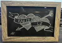 Image 2 of Handcrafted picture frame glass heart scribing