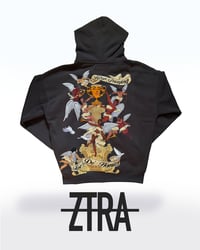 Image 2 of "Pray For De' Homies" Zip- Up Hoodie [CHARCOAL]