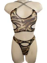 Image 1 of Cut Out Thong Mesh Zebra
