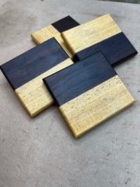 Image 1 of Handcrafted wooden coaster set of 4
