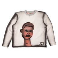 Image 1 of Airbrushed French Terry Sweater Black