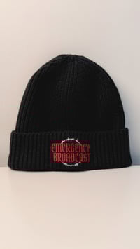 Image 1 of Emergency Broadcast Beanie Red Logo