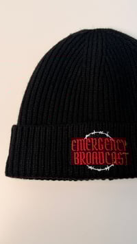 Image 2 of Emergency Broadcast Beanie Red Logo