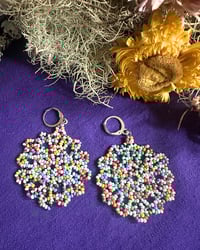 Image 2 of Spring Flower Huichol Style Woven Earrings