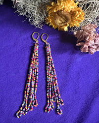 Image 2 of Party Time Peyote Tube Fringe Earrings