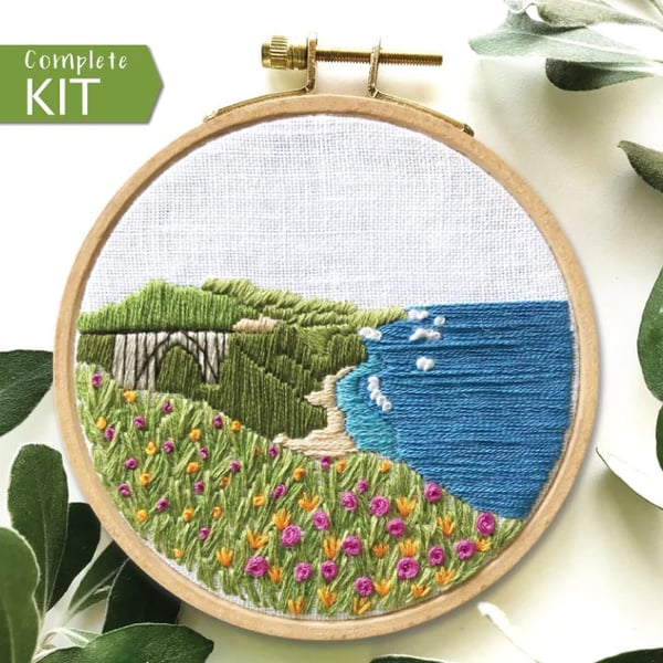 Image of Big Sur Embroidery Pattern and Kit by Rosanna Diggs