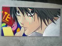 Image 2 of "L Lawliet" 10"x20" Acrylic Painting 