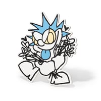 Image 2 of Flower Rascal Wood Painting *BLUE*