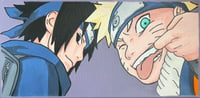 Image 1 of "Naruto and Sasuka" 10"x20" Acrylic Painting 