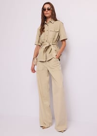 Image 1 of CAMISA OVERSIZE KAKI