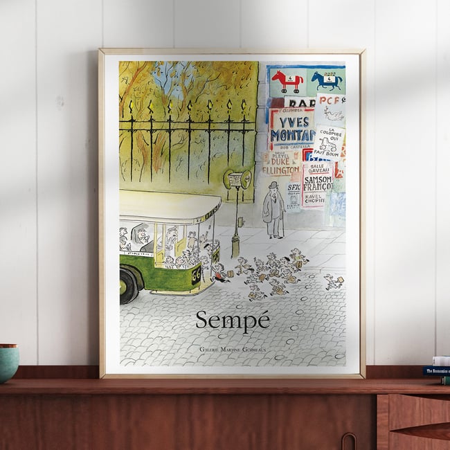 Jean-Jacques Sempe | Bus | 1999 | Exhibition Poster | Wall Art Print | Home Decor