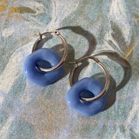 Muted Blue Glass Earrings 