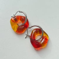 Red-Orange Glass Earrings 