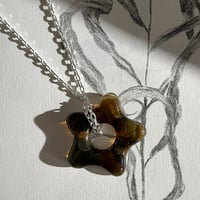 Image 1 of Brown Glass Pendant Necklace