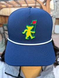 Image 1 of Blue Dancing Bear Golf Hat Custom Grateful Golf Hat Rope Snapback | Dead Golf Hat