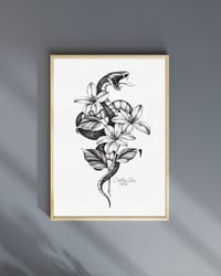 Image 1 of Print serpiente lirios