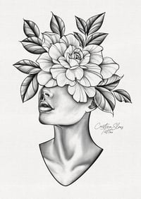 Image 2 of Lámina mujer flor