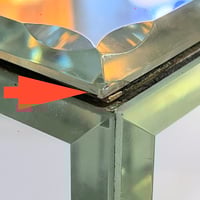 Image 12 of Boîte à bijoux en verre miroir Art Déco vintage avec tiroir des années 1940.