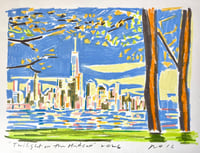 Twilight on the Hudson/ Drawing A Day 3.4.26