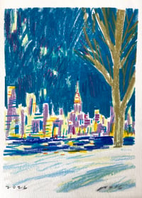 Elysian Park Winter Night/ Drawing A Day 3.5.26