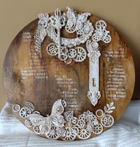 Image 2 of HANDMADE 3D MIXED MEDIA ART ON ROUND CANVAS