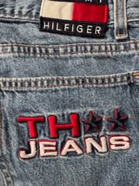 Image 3 of Vintage 90s Tommy Hilfiger TH Jeans - Light Wash Embroidered Baggy Denim