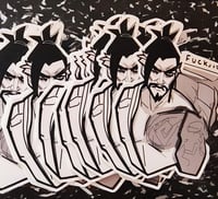 Image 2 of Hanzo Shimada "Bruh She Dead": waterproof  Sticker