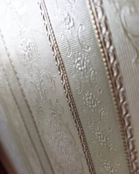 1980s Vintage Prestige Wallpaper Rolls - Embossed Sage Green Gold Stripe - (Sets of 2 or 3 Rolls) – detail view 2