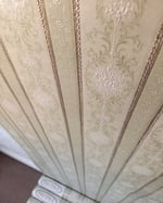 1980s Vintage Prestige Wallpaper Rolls - Embossed Sage Green Gold Stripe - (Sets of 2 or 3 Rolls) thumbnail 3