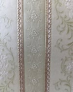 1980s Vintage Prestige Wallpaper Rolls - Embossed Sage Green Gold Stripe - (Sets of 2 or 3 Rolls) thumbnail 7