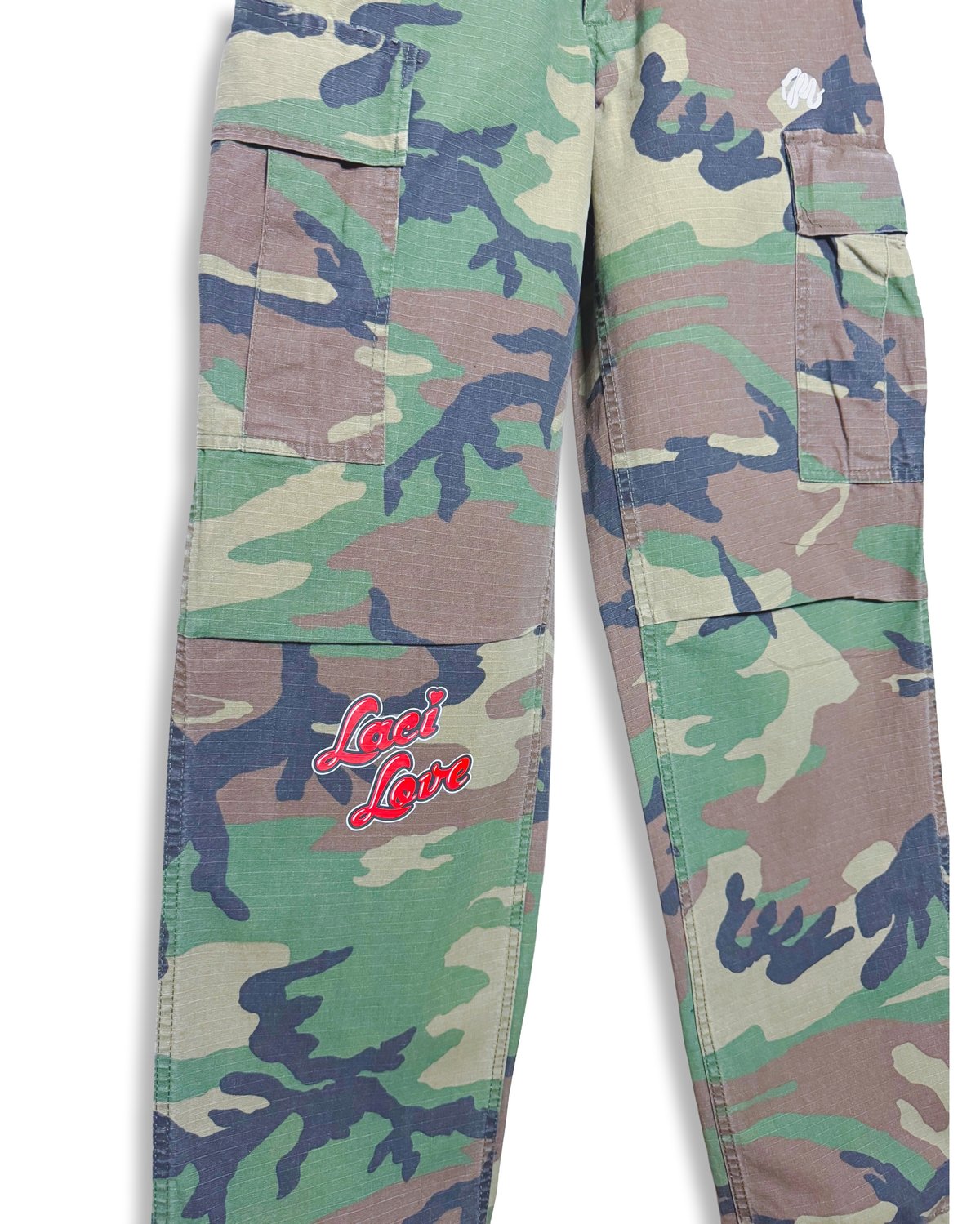 Image of Laci Love Vintage Fatigue Pants-Woodland Camouflage