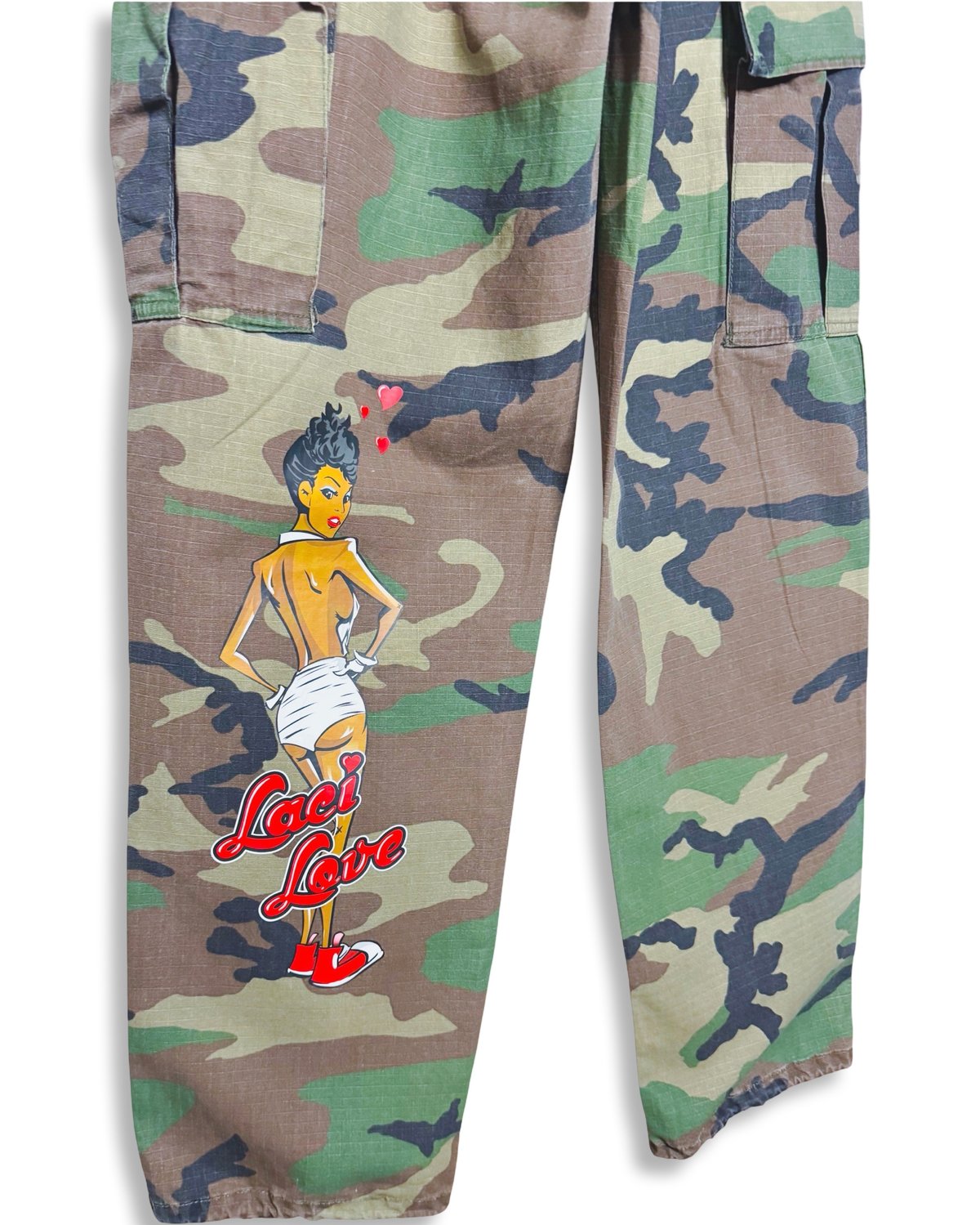 Image of Laci Love Vintage Fatigue Pants-Woodland Camouflage