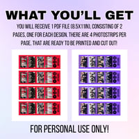 Image 2 of Printable BTS Photostrips - Instant Digital Download