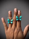 Butterfly with Sleeping Beauty turquoise Ring