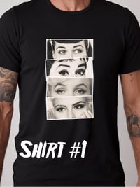 Image 1 of Bettie Page Audrey Hepburn Marilyn Monroe Anna Nicole Smith unisex Tshirt