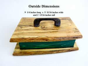 Image of Handmade Ash wood Keepsake Box with Pine, lined with felt, Wooden Treasure box