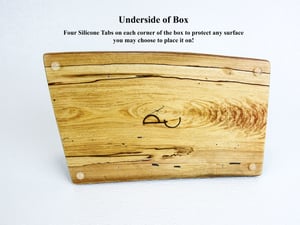 Image of Handmade Ash wood Keepsake Box with Pine, lined with felt,  Wooden Treasure box