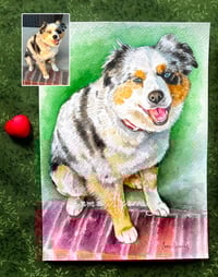 Image 10 of Custom pet watercolor painting 100% handmade- various sizes