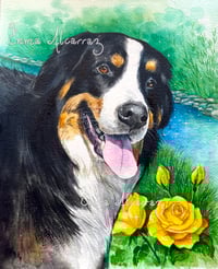 Image 7 of Custom pet watercolor painting 100% handmade- various sizes