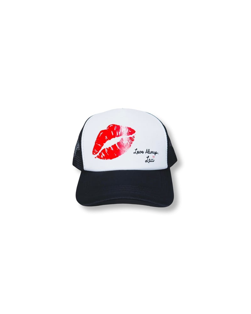 Image of Laci Love Kiss Trucker-Black/White