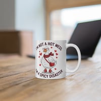 Image 3 of Spicy Duck Illustration Mug | I'm Not a Hot Mess I'm a Spicy Disaster